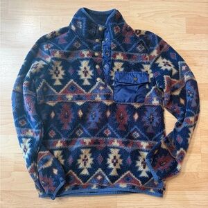 Vintage Weatherproof Snap Aztec Pattern Pullover
